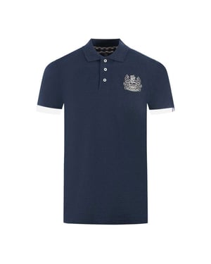 Aquascutum Unisex poloshirt met merkkraag voor volwassenen (Marine)
