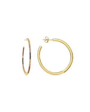 Luxenter oorbellen met glanzende 18k gouden afwerking zirkonia - Macare