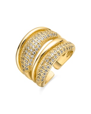 Luxenter ring met glanzende 18k gouden afwerking zirkonia - Merima