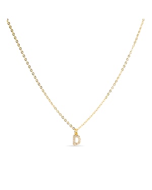 Luxeketting met glanzende zirkonia 18k goud afwerking - Alfabet