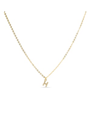 Luxeketting met glanzende zirkonia 18k goud afwerking - Alfabet