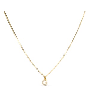Luxeketting met glanzende zirkonia 18k goud afwerking - Alfabet