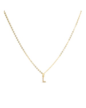Luxeketting met glanzende zirkonia 18k goud afwerking - Alfabet