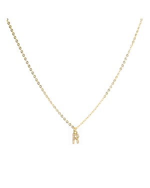 Luxeketting met glanzende zirkonia 18k goud afwerking - Alfabet