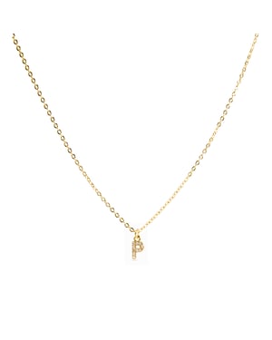 Luxeketting met glanzende zirkonia 18k goud afwerking - Alfabet