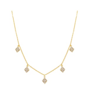 Luxenter halsketting met glanzende 18k goudfinish zirkonia - Tingi