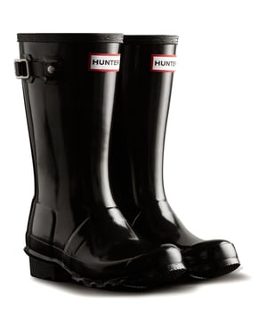 Hunter Junior Originals Gloss Boot Rubber Kinder Zwarte Wellingtonlaarzen