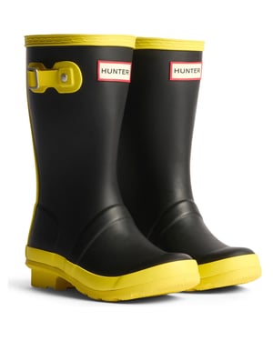 Hunter Junior Originals Rubberlaarzen Kinderen Zwart/Verlicht Geel