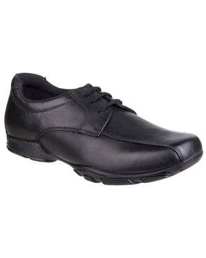 Hush Puppies Vincente Senior Leer Jongens Zwarte Loafers
