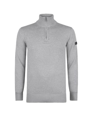Presly & Sun Trui Lewis Zip Knitted Pullover  Grijs