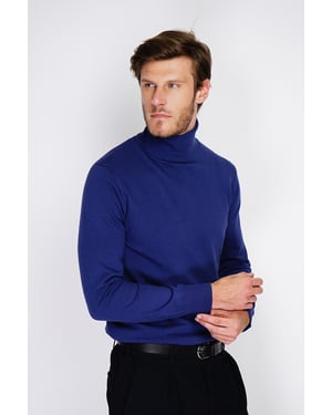 William de Faye - turtleneck sweater -  BLEU NUIT