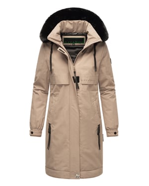 Navahoo Kaltwetterretter dames winterparka met imitatiebontkraag