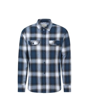 Mountain Warehouse Heren Overhemd met lange mouwen in molton (Maisblauw)