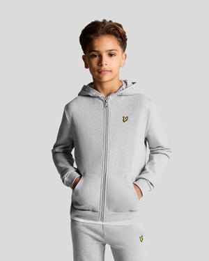 Lyle & Scott jongens Loopback katoenen hoodie met volledige rits - grijs