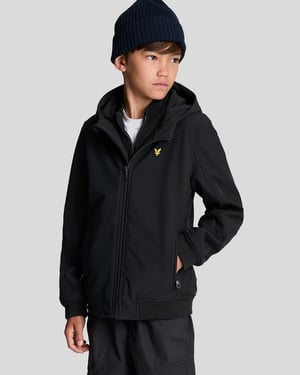 Lyle & Scott jongens softshell capuchonjack - zwart