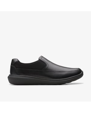 Watchet Stap Zwarte Leren Schoenen