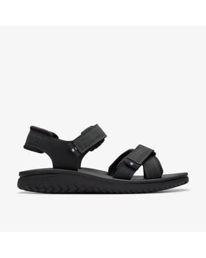 Wesley Shore Zwarte Leren Sandalen