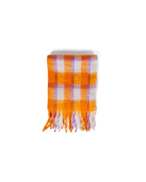 Geweven Sjaal Gingham Ruit Oranje