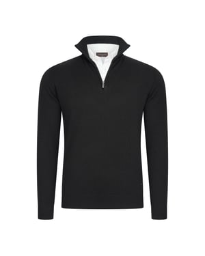 Cappuccino Italia Trui Mock Zip Pullover Zwart
