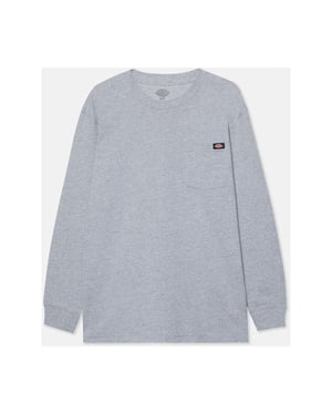 Dickies Pocket Lange Mouwen Katoenen Heren T-Shirt Grijs