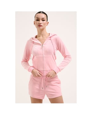 Juicy Couture Robertson Klassieke Jas Polyester Dames Roze Hoodie Sweatshirt