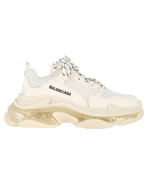 Balenciaga Triple S Helderzolen Sneakers in Crème Polyester