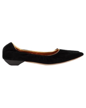Lanvin Puntige Ballerina's in Zwart Suède
