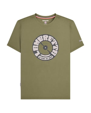 Lambretta Heren Vinyl Record T-Shirt (Khaki)