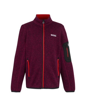 Regatta Kinder/Kinder Newhill Fleecejas met volledige rits (Donkere peper/Tangerine Tango)