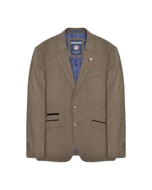 Lambretta Heren Morgan Herringbone Blazer (Bruin)