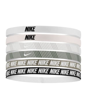 Nike Bedrukte Flex Classic Hoofdband (Set van 6) (Zachtroze/Lichtgrijs/Wit)