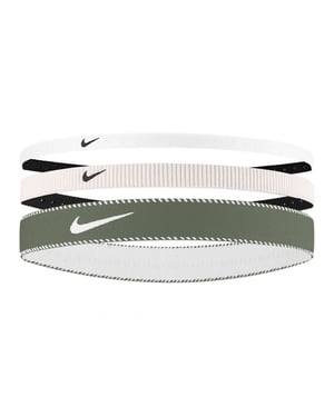 Nike Mixed Flex Classic Hoofdband (Set van 3) (Zacht Roze/Grijs/Wit)