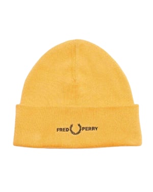 Fred Perry Beanie met grafisch logo voor volwassenen (Gouden)