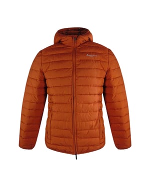 Aquascutum Actieve gewatteerde jas met capuchon voor heren (Roest Oranje)