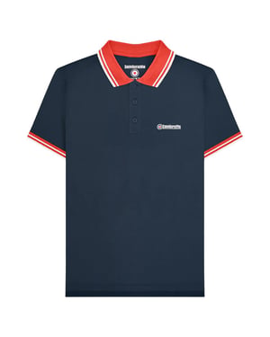 Lambretta Heren Contrast Tipped Polo Shirt (Marineblauw/Rood)