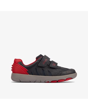 Rex Play K Marine/Rood Lea Schoenen