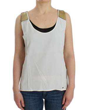 Pailletten Schouder Mouwloos Top