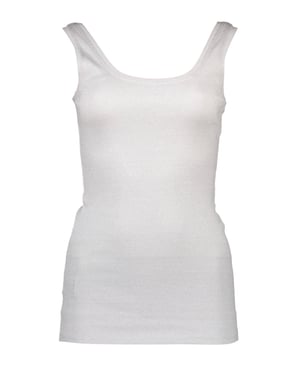 Geribbelde gebreide tanktop zonder mouwen met ronde hals