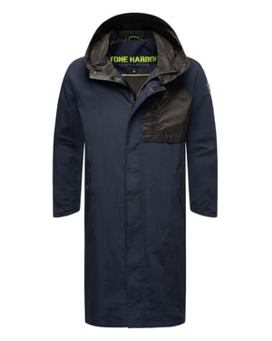 Stone Harbour heren regenjas Zafaar met lange pasvorm en waterafstotend design