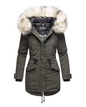 Navahoo Premium Dames Winterjas Lady Like – Klassieke Parka met Afneembare Kunstbontkraag