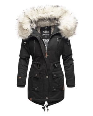 Navahoo Premium Dames Winterjas Honigfee – Warme Parka met Afneembare Kunstbontkraag