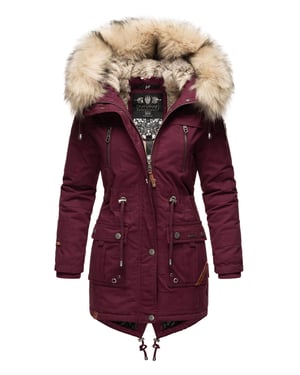 Navahoo Premium Dames Winterjas Honigfee – Warme Parka met Afneembare Kunstbontkraag