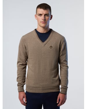 North Sails Trui V-hals met geborduurd logo