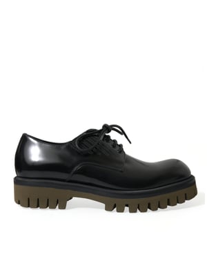Leren Oxfords met Vetersluiting in Patentskin