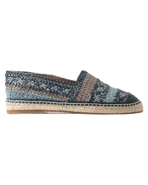 Geweven Leren Espadrilles Slipon