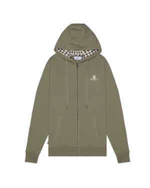 Aquascutum Active Small Logo Full Zip Up Army Green Hoodie