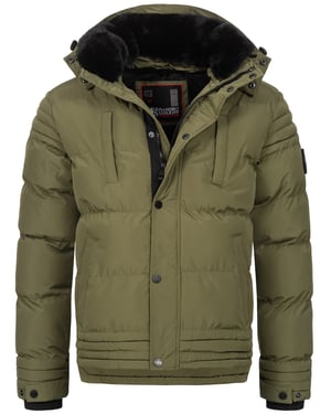 Alessandro Salvarini heren winterjas AS-281 met teddyvoering en afneembare capuchon