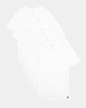 T-shirt in Wit (5-Pack)