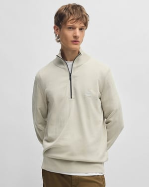 Kanobix Licht Beige 271 1/4 Zip Trui in Nude