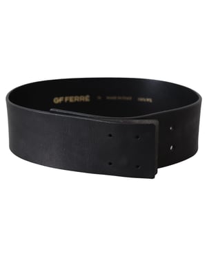 GF Ferre Zwarte Echt Leren Brede Logo Tailleband